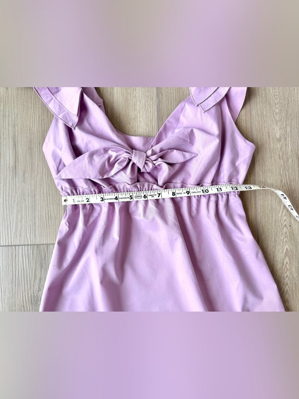 Anthro Drew Lilac Ruffle Bow Midi Dress Cottagecore Prairie Coquette Size Small - Picture 6 of 8